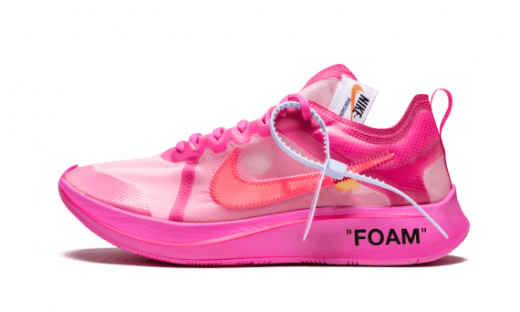 off white nike zoom fly tulip pink